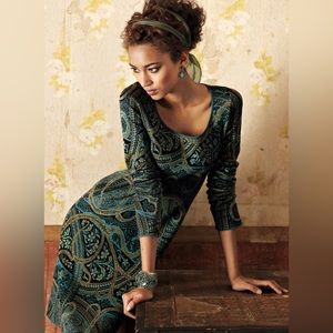 Peruvian Connection Kashmiri Paisley Sweater Dress MEDIUM